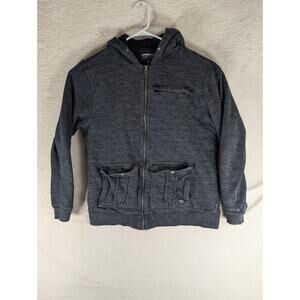 O'Neill Hoodie Sweatshirt Mens XL Y2K Sherpa Lined Black Skater Full Zip READ